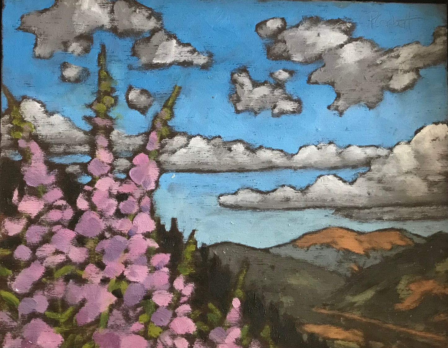 Fireweed and Summer Clouds